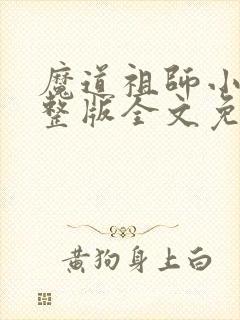 魔道祖师小说完整版全文免费阅读