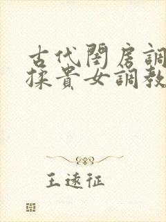 古代闺房调教h揉贵女调教记