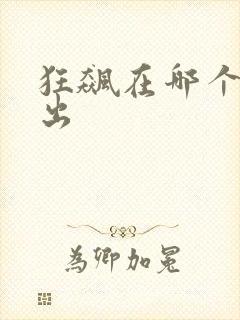 狂飙在哪个台播出封面