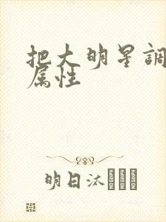 把大明星调成专属性