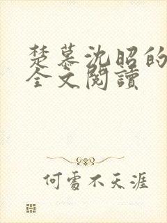 楚慕沈昭的小说全文阅读封面