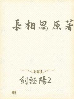 长相思原著小说封面