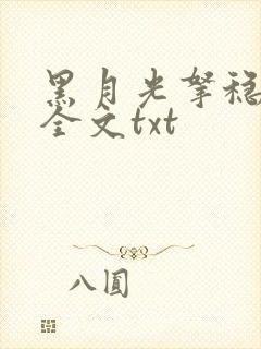 黑月光拿稳小说全文txt封面