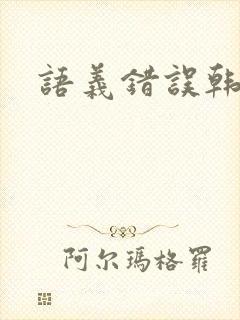 语义错误韩剧