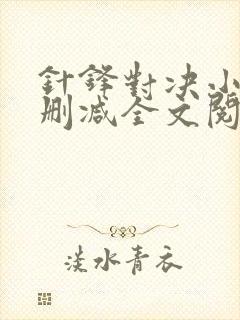 针锋对决小说未删减全文阅读