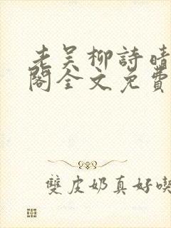 老吴柳诗晴笔趣阁全文免费阅读