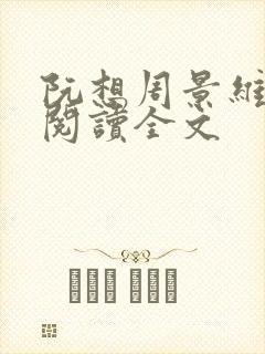 阮想周景维免费阅读全文