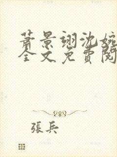萧景翊沈婉小说全文免费阅读封面
