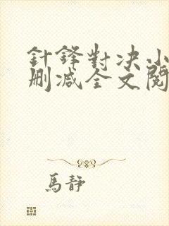 针锋对决小说未删减全文阅读封面