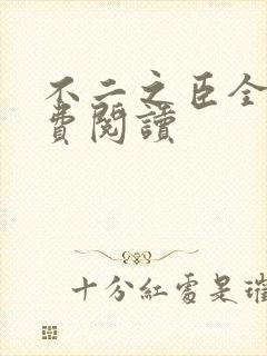 不二之臣全文免费阅读