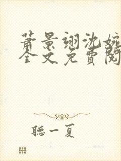 萧景翊沈婉小说全文免费阅读