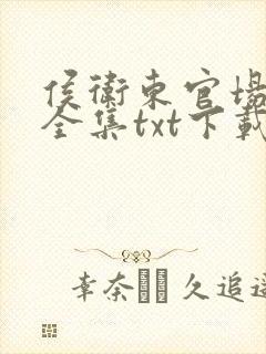侯卫东官场笔记全集txt下载