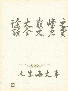 徐大巅峰之路小说全文免费阅读