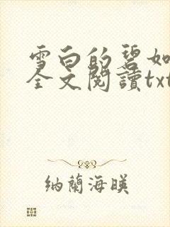 雪白的碧如老师全文阅读txt