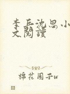 李兵沈思小说全文阅读封面