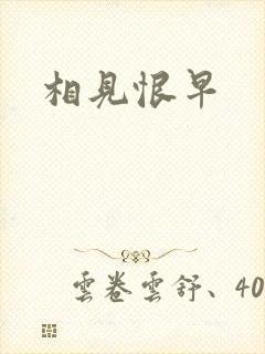 相见恨早