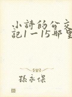 小诗的公交车日记1一15哪里能看封面