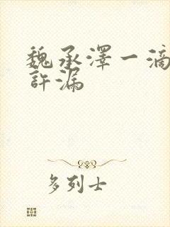魏承泽一滴都不许漏封面