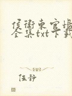 侯卫东官场笔记全集txt下载封面