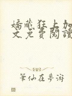 娇藏狂上加狂全文免费阅读笔趣阁