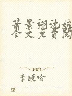 萧景翊沈婉小说全文免费阅读