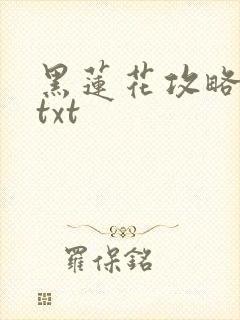 黑莲花攻略手册txt