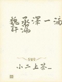 魏承泽一滴都不许漏封面
