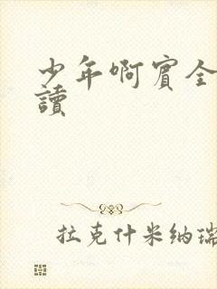 少年啊宾全文阅读封面