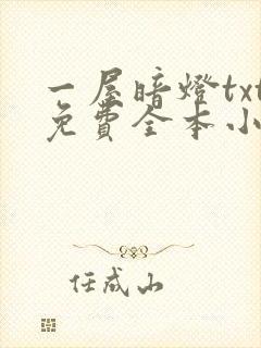 一屋暗灯txt免费全本小说电子书