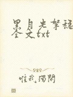 黑月光拿稳小说全文txt封面