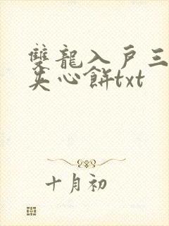 双龙入户三人行夹心饼txt