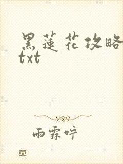 黑莲花攻略手册txt