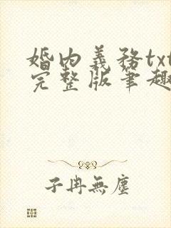 婚内义务txt完整版笔趣阁