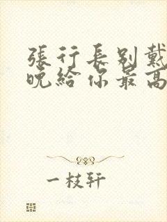 张行长别戴了今晚给你最高的待遇