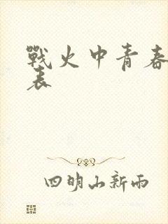 战火中青春演员表