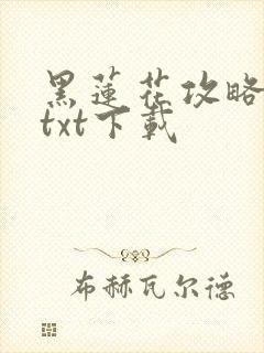 黑莲花攻略手册txt下载