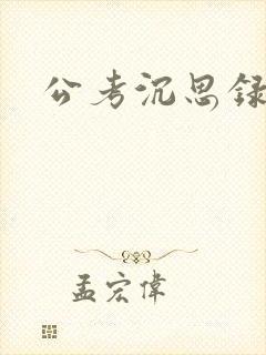 公考沉思录封面