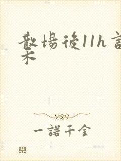 散场后11h言禾封面