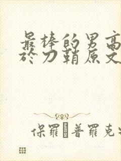 最棒的男高中生于刀鞘原文阅读封面