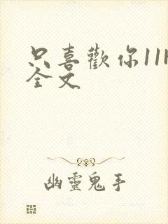 只喜欢你11H全文
