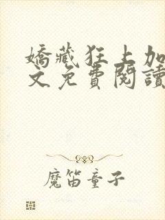 娇藏狂上加狂全文免费阅读笔趣阁