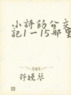 小诗的公交车日记1一15哪里能看