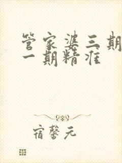 管家婆三期必开一期精准
