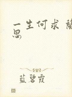 一生何求 兰思思