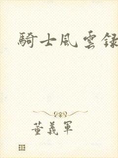 骑士风云录封面