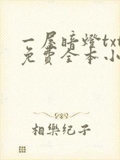 一屋暗灯txt免费全本小说电子书