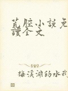 荒腔小说免费阅读全文封面