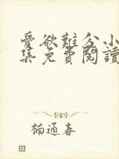 爱欲难分小说全集免费阅读