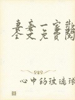 妻妾一家欢小说全文免费阅读