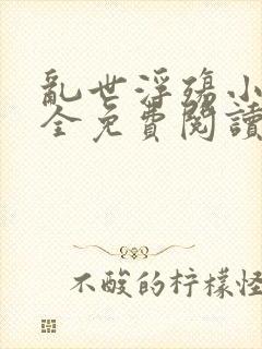 乱世浮殇小说大全免费阅读